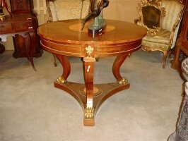 Антикварный Круглый стол. Ампир. Около 1880 г. 100x76 см