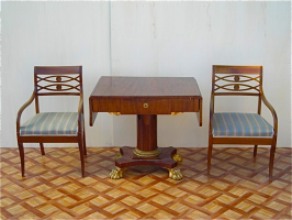 Антикварный Стол и два кресла. 19 век. Цена 3500 евро